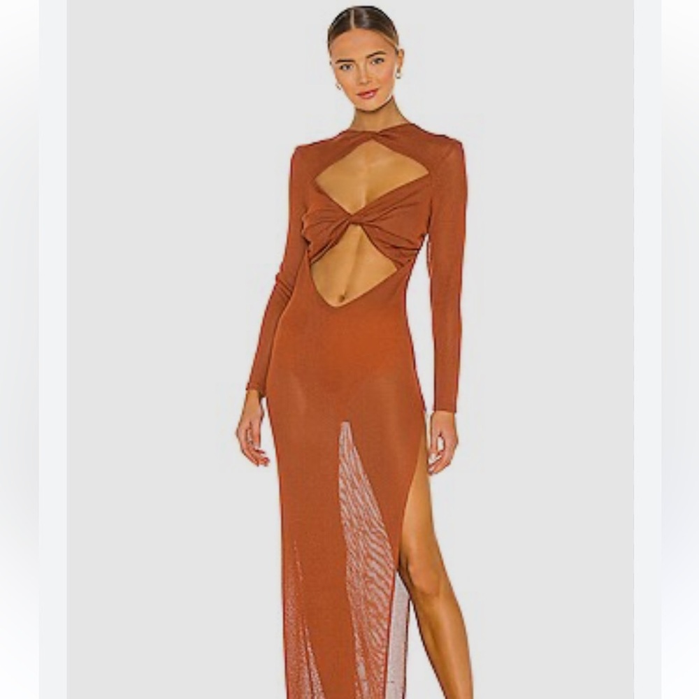 Bronx and Banco Copper Daphne Maxi Knit Dress